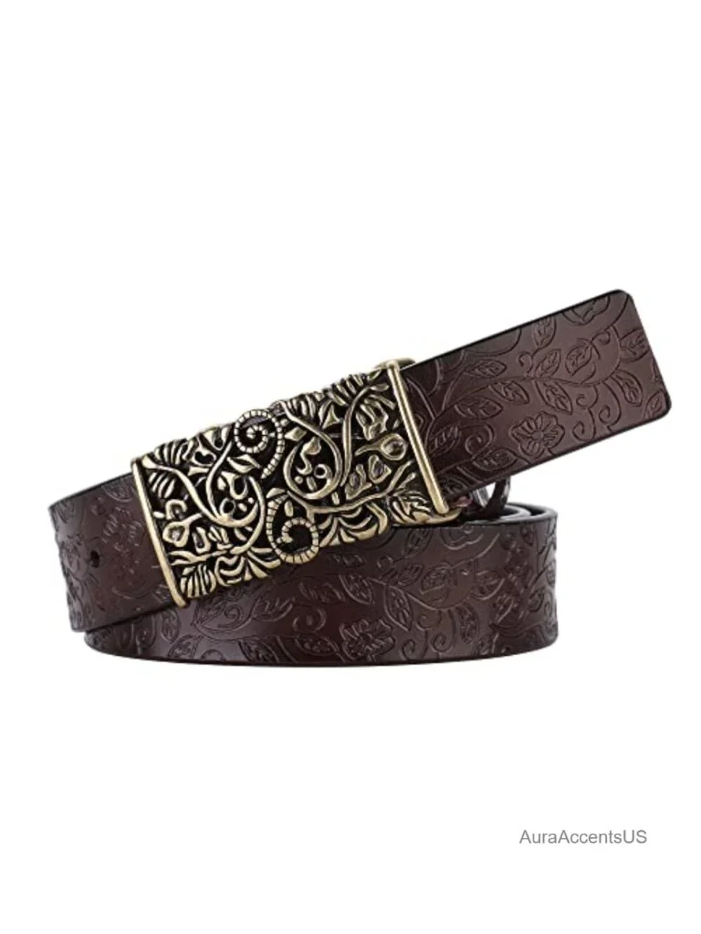 Genuine Leather Vintage Adjustable Belt for Dresses Skirts Jeans Retro